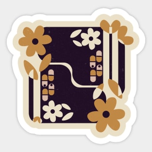 Flowers floral shape in dark purple shape Sticker